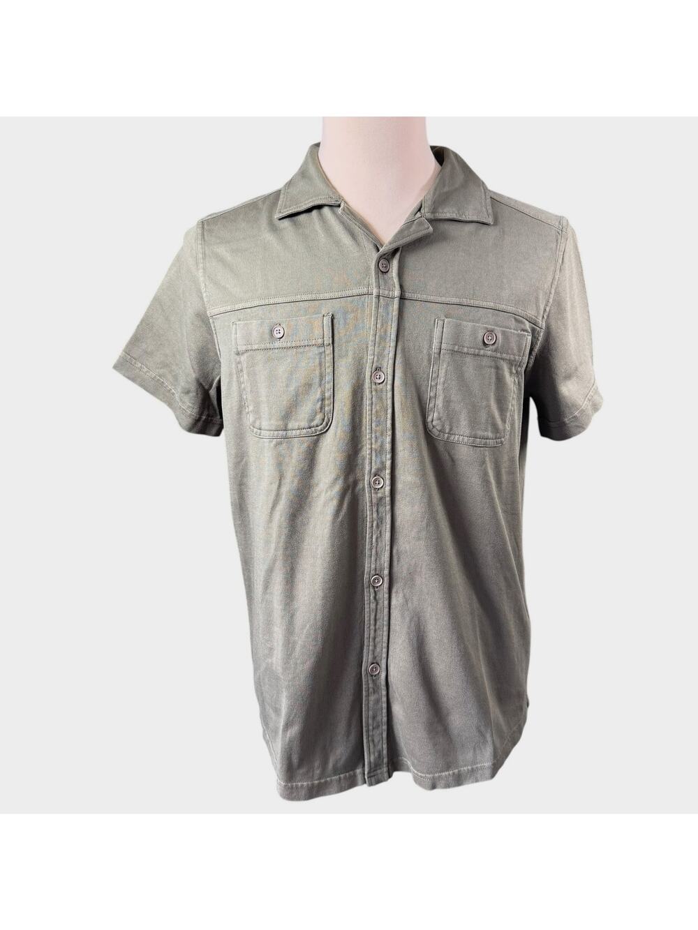 UpWest NWT Mens Olive Garment Dyed Cotton Shirt M